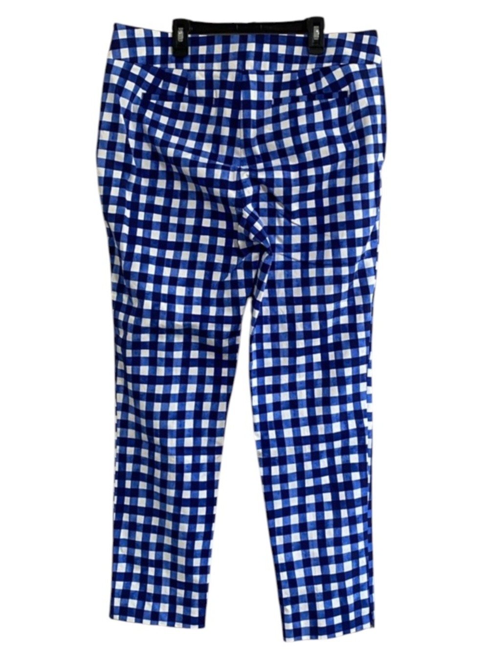 TALBOTS Chatham Gingham Ankle Pants in Navy / White Size 8 — SUMMER STAPLE! - Picture 4 of 9